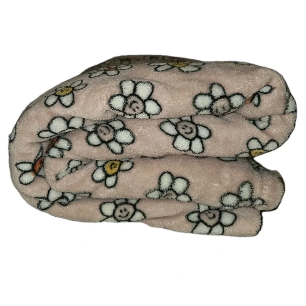Vera Bradley Fleece Plush Throw Blanket Pink 'Bloom Boom' 50x80